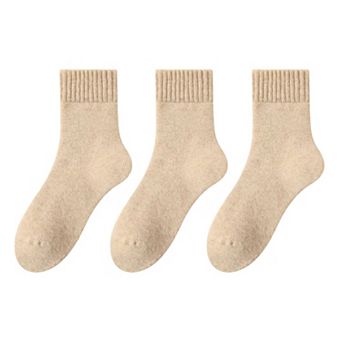 Women's 3-Pack Thermal Wool Blend Socks with Plush Lining for Winter Warmth