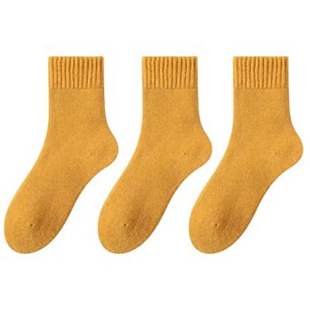 Women's 3-Pack Thermal Wool Blend Socks with Plush Lining for Winter Warmth