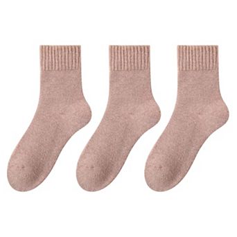 Women's 3-Pack Thermal Wool Blend Socks with Plush Lining for Winter Warmth