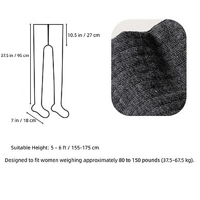 Women's Ribbed Knit Opaque Tights with Soft Stretch Fabric and Elastic Waistband