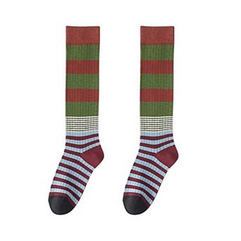 Women's 2 Pairs Striped Casual Sports Cotton Socks Soft Breathable Durable Everyday Comfort Fit