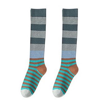 Women's 2 Pairs Striped Casual Sports Cotton Socks Soft Breathable Durable Everyday Comfort Fit