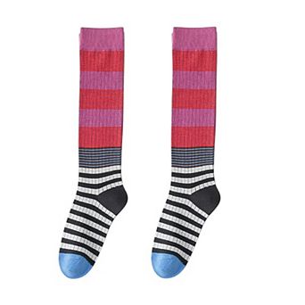 Women's 2 Pairs Striped Casual Sports Cotton Socks Soft Breathable Durable Everyday Comfort Fit