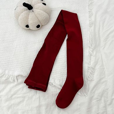 Women's Opaque Stretch Tights with Soft Elastic Waistband and Smooth Finish