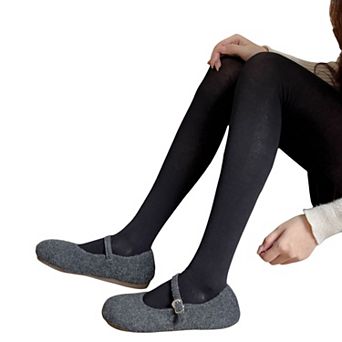 Women's Opaque Stretch Tights with Soft Elastic Waistband and Smooth Finish