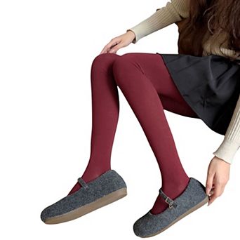 Women's Opaque Stretch Tights with Soft Elastic Waistband and Smooth Finish