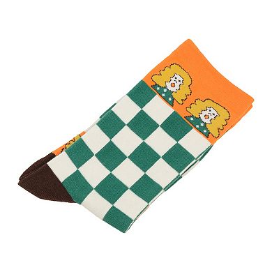 Women's Trendy Cotton Socks 2-Pack Colorful Patterned Casual Design Breathable Soft