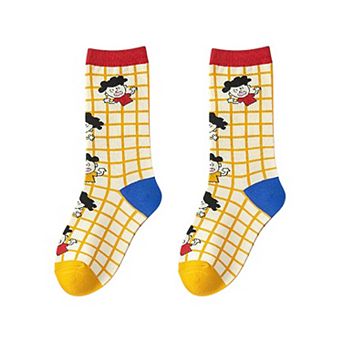 Women's Trendy Cotton Socks 2-Pack Colorful Patterned Casual Design Breathable Soft