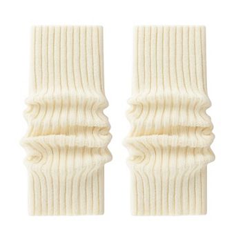 Women's Ribbed Knit Leg Warmers with Soft Stretch Fabric and Cozy Slouch Design 15.7 inches