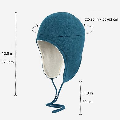 Unisex Fleece Earflap Hat with Adjustable Chin Straps and Soft Lining for Cold Weather