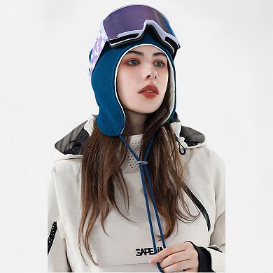 Unisex Fleece Earflap Hat with Adjustable Chin Straps and Soft Lining for Cold Weather