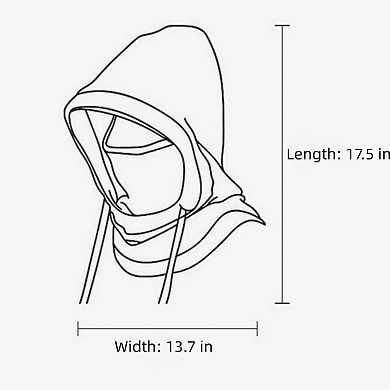 Unisex Quilted Thermal Hood with Adjustable Drawstrings and Face Cover