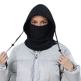 Unisex Quilted Thermal Hood with Adjustable Drawstrings and Face Cover