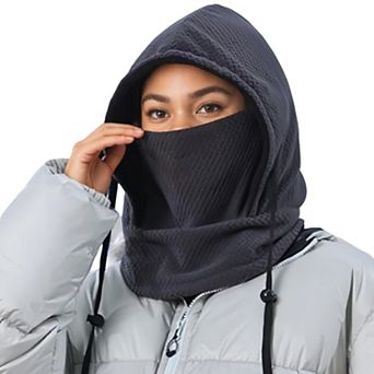 Unisex Quilted Thermal Hood with Adjustable Drawstrings and Face Cover