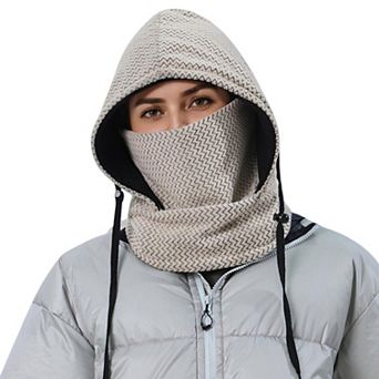 Unisex Quilted Thermal Hood with Adjustable Drawstrings and Face Cover