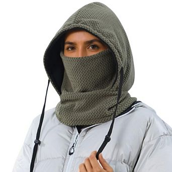 Unisex Quilted Thermal Hood with Adjustable Drawstrings and Face Cover