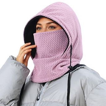 Unisex Quilted Thermal Hood with Adjustable Drawstrings and Face Cover