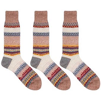 Women's 3-Pack Retro Cotton Crew Socks Soft Breathable Mid Calf Warm Everyday Wear