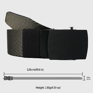 Women's Striped Nylon Belt with Textured Buckle