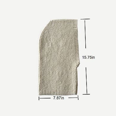 Women's Ribbed Knit Balaclava Hood with Soft Cozy Texture