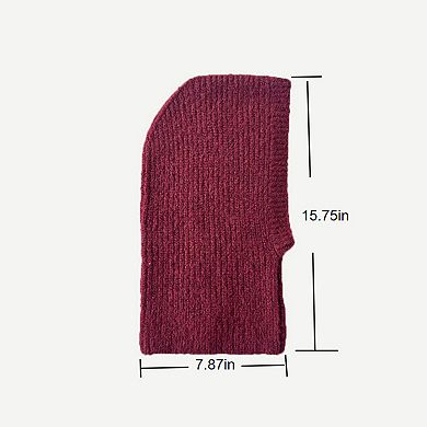 Women's Ribbed Knit Balaclava Hood with Soft Cozy Texture