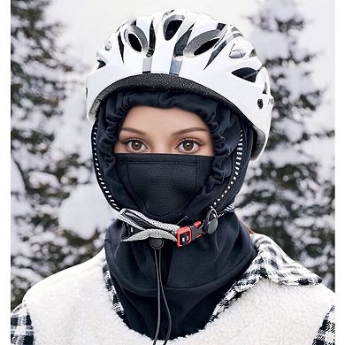 Unisex Lightweight Hooded Neck Gaiter with Adjustable Drawstring and Breathable Mesh Face Panel