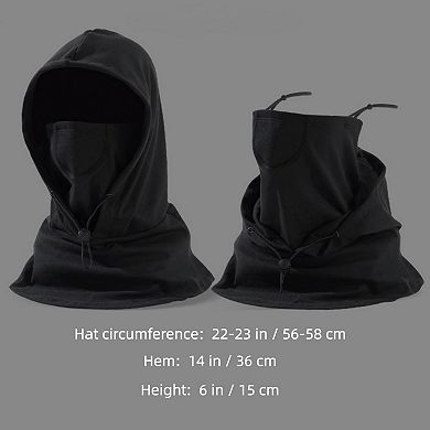 Unisex Lightweight Hooded Neck Gaiter with Adjustable Drawstring and Breathable Mesh Face Panel