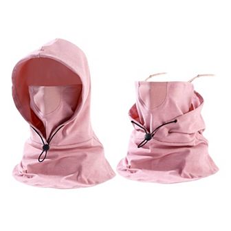 Unisex Lightweight Hooded Neck Gaiter with Adjustable Drawstring and Breathable Mesh Face Panel
