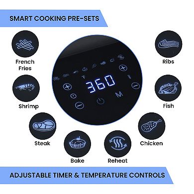 Total Chef 5-qt Digital Air Fryer With Nonstick Basket & Grill Plate