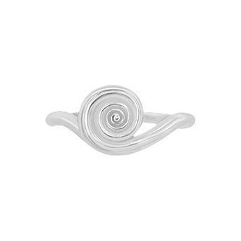 PRIMROSE Silver Plated Polished Swirl Ring