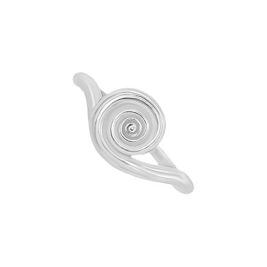 PRIMROSE Silver Plated Polished Swirl Ring