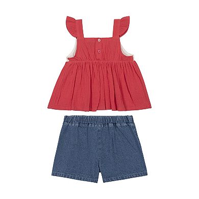 Baby & Toddler Girl Little Lass 2-Piece Strawberry Top & Shorts Set