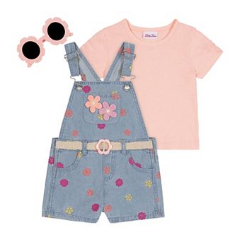 Baby & Toddler Little Lass 2 pc Shortalls & Tee Set