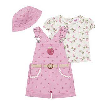 Baby & Toddler Little Lass 2 pc Shortalls & Strawberry Top Set