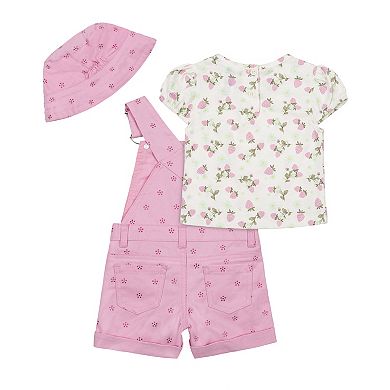 Baby & Toddler Little Lass 2-Piece Shortalls & Strawberry Top Set