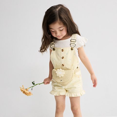 & Baby & Toddler Little Lass 2 pc Shortalls & Ruffle Top Set