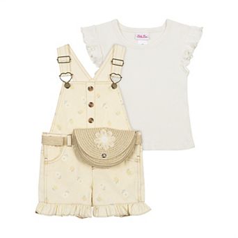 Baby & Toddler Little Lass 2 pc Shortalls & Ruffle Top Set