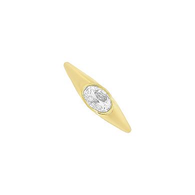 PRIMROSE Oval Cubic Zirconia Pinky Ring