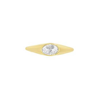 PRIMROSE Oval Cubic Zirconia Pinky Ring