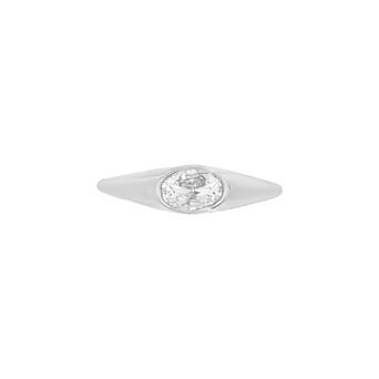 PRIMROSE Oval Cubic Zirconia Pinky Ring