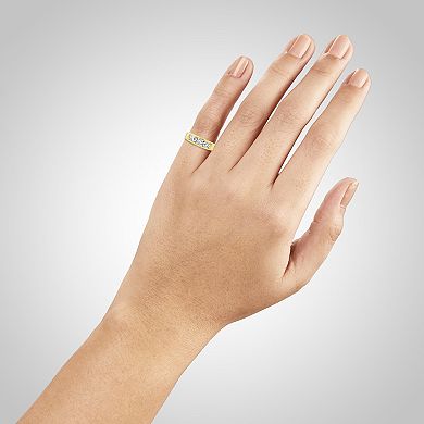 PRIMROSE 14k Gold Plated Cubic Zirconia Pinky Ring