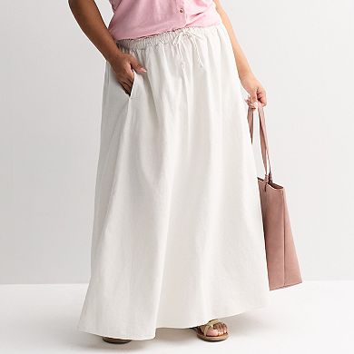 Plus Size Sonoma Goods For Life Linen Blend Maxi Skirt