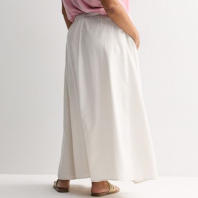 Plus Size Sonoma Goods For Life Linen Blend Maxi Skirt