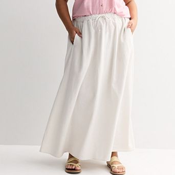 Plus Size Sonoma Goods For Life® Linen Blend Maxi Skirt