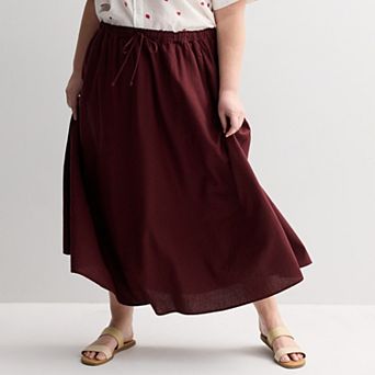 Plus Size Sonoma Goods For Life® Linen Blend Maxi Skirt