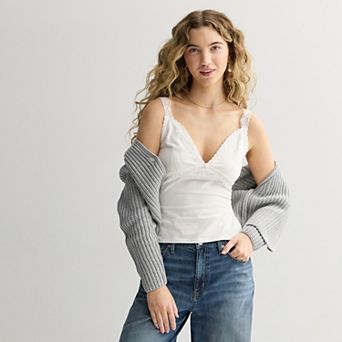 Juniors' madden girl Lace Trim Cami