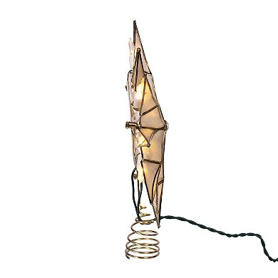 Kurt Adler 10.5-Inch 10-Light Capiz Star Tree Topper with Center Gem