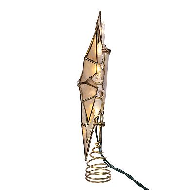 Kurt Adler 10.5-Inch 10-Light Capiz Star Tree Topper with Center Gem