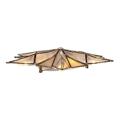 Kurt Adler 10.5-Inch 10-Light Capiz Star Tree Topper with Center Gem