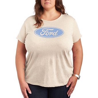 Plus Size Ford Distressed Logo Graphic Tee